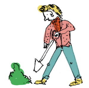 A women digging (drawing)