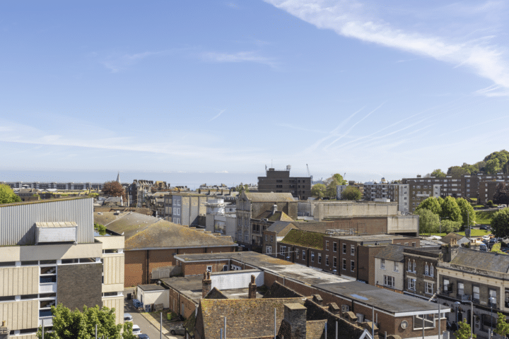Rooftops and a blue sky in Dover Big Local